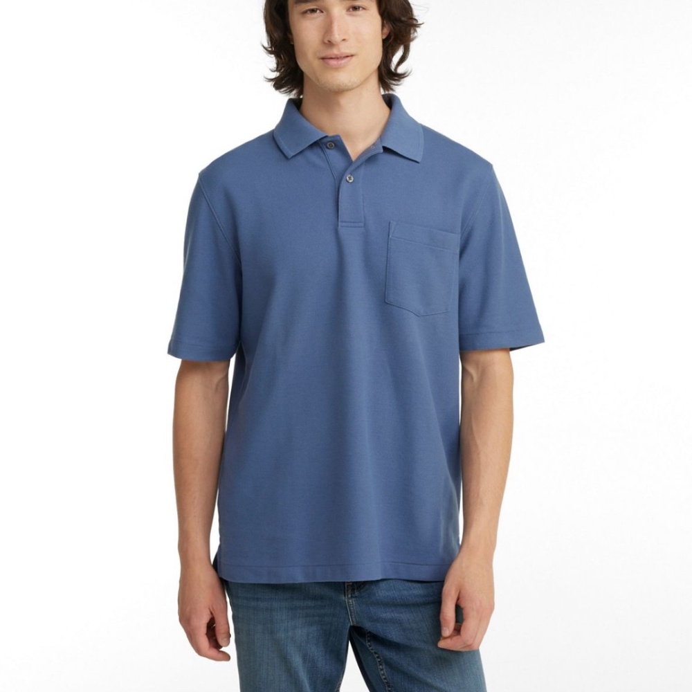 LL Bean Men's Premium Polo Short-Sleeve With Pocket Size M Used like New